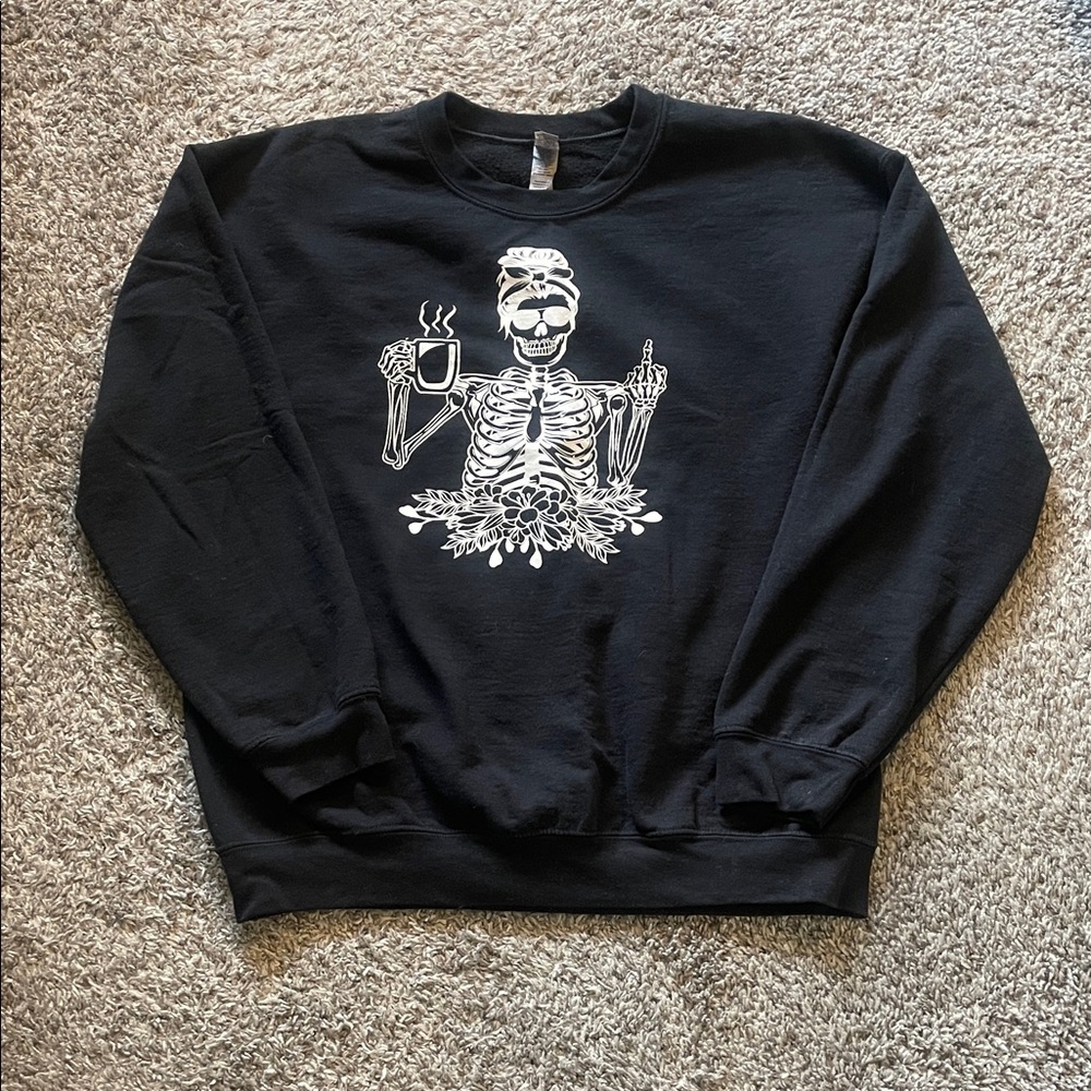 Black Skeleton Graphic Sweater